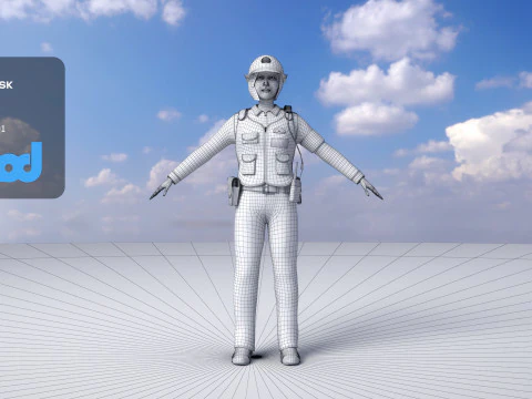 Japanese Police Woman 0002 3D Model
