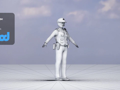 Japanese Police Woman 0002 3D Model