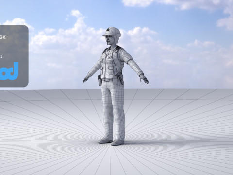 Japanese Police Woman 0002 3Dモデル