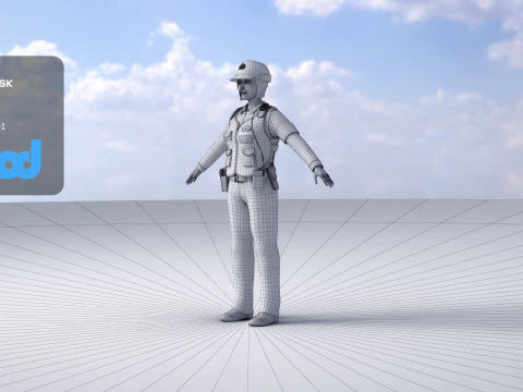 Japanese Police Woman 0002 3D Model
