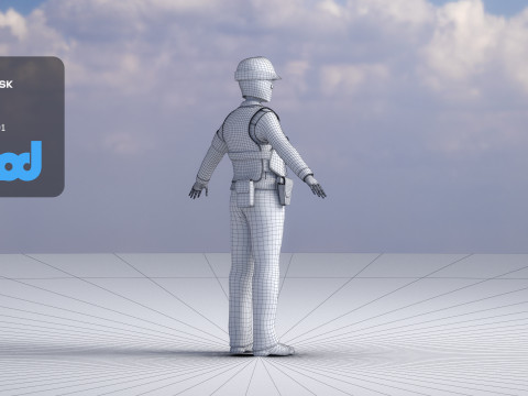 Japanese Police Woman 0002 3Dモデル
