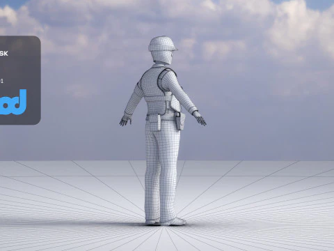Japanese Police Woman 0002 3D Model
