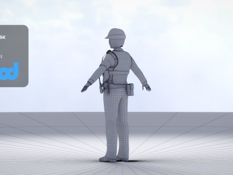 Japanese Police Woman 0002 3Dモデル