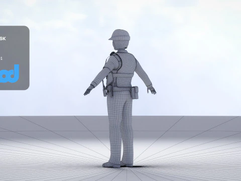 Japanese Police Woman 0002 3D Model
