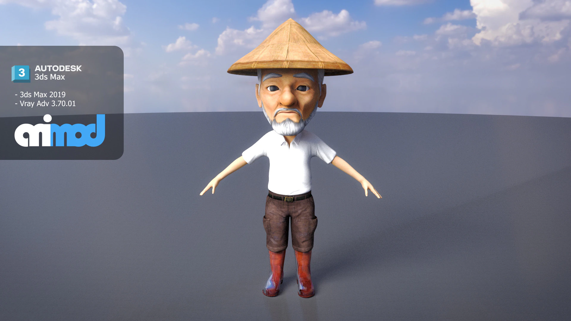 农民0019 3D 模型 .c4d .max .obj .3ds .fbx .stl .blend 