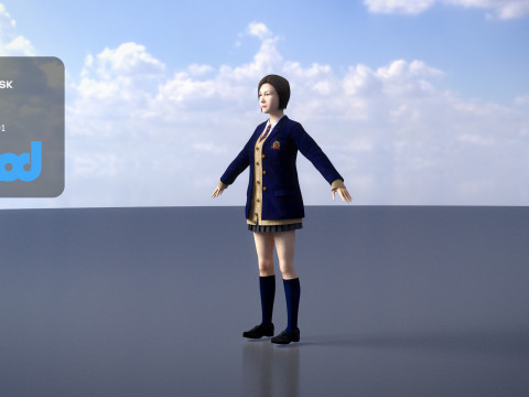 Japanese High School Girl 0001 3Dモデル