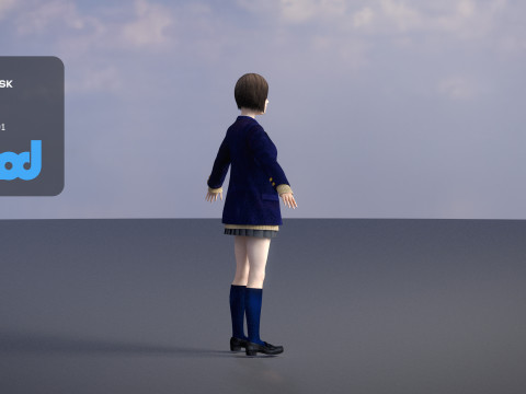 Japanese High School Girl 0001 3Dモデル