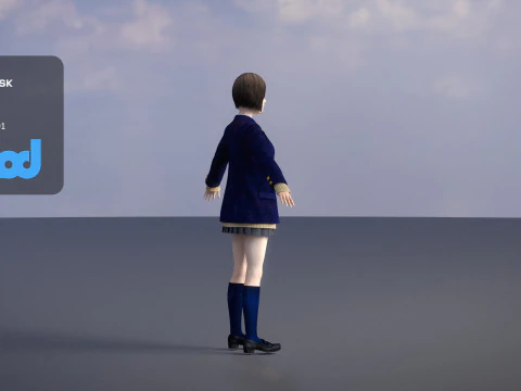 Japanese High School Girl 0001 3D Model