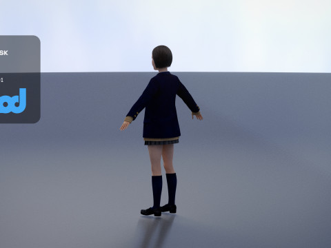 Japanese High School Girl 0001 3Dモデル