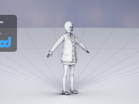 Japanese High School Girl 0001 3Dモデル