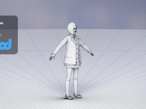 Japanese High School Girl 0001 3D Model