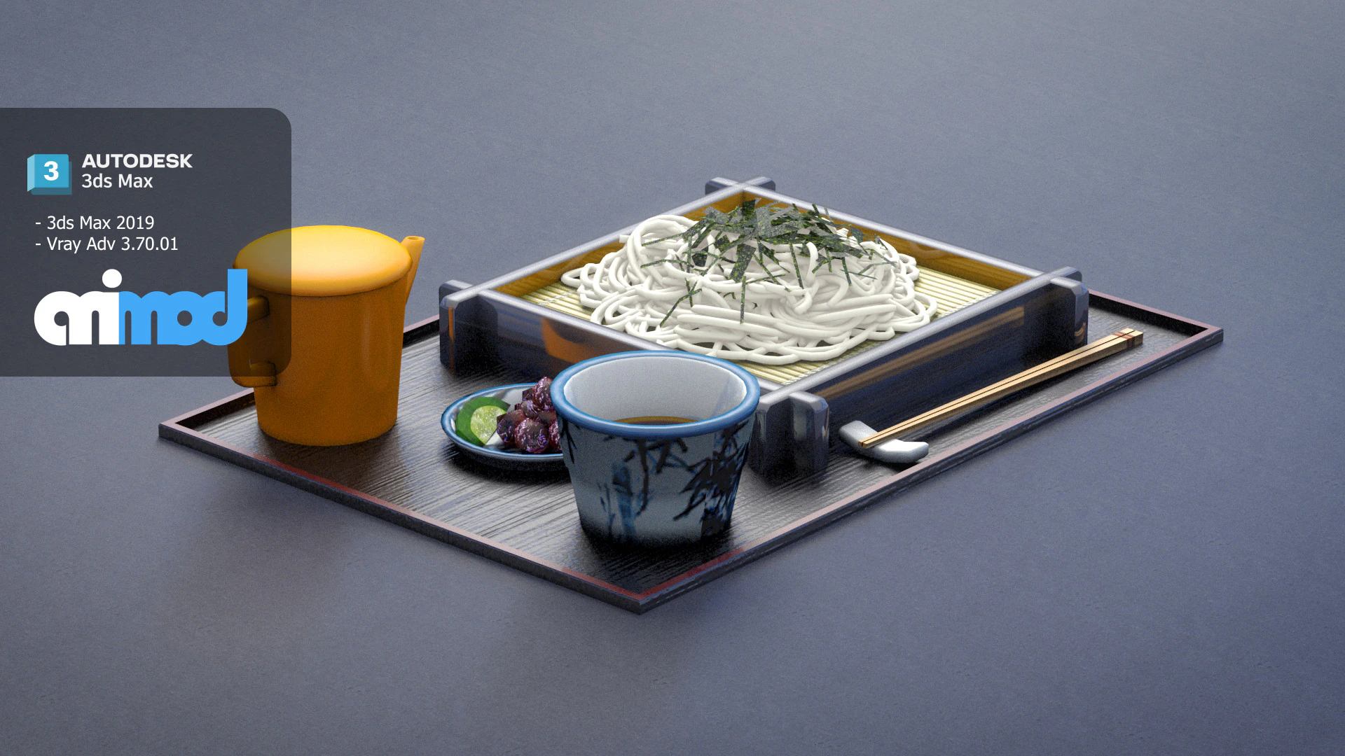 そば定食 3Dモデル .c4d .max .obj .3ds .fbx .stl .blend 