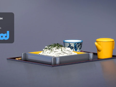 そば定食 3Dモデル