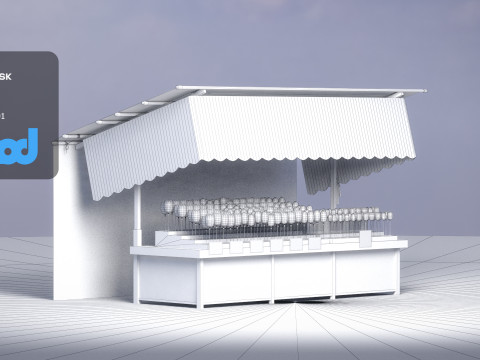 Japanese Street Stall 0007 Candy Apple Model 3D