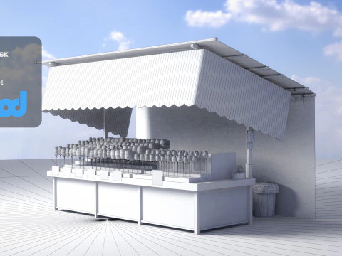 Japanese Street Stall 0007 Candy Apple 3D Model