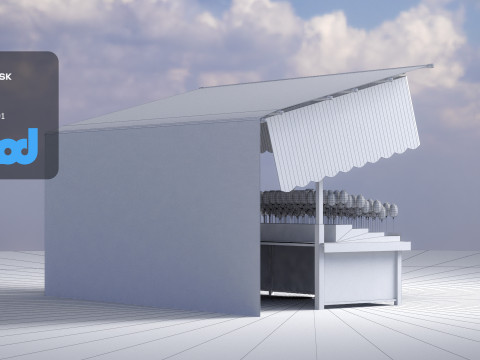 Japanese Street Stall 0007 Candy Apple Model 3D
