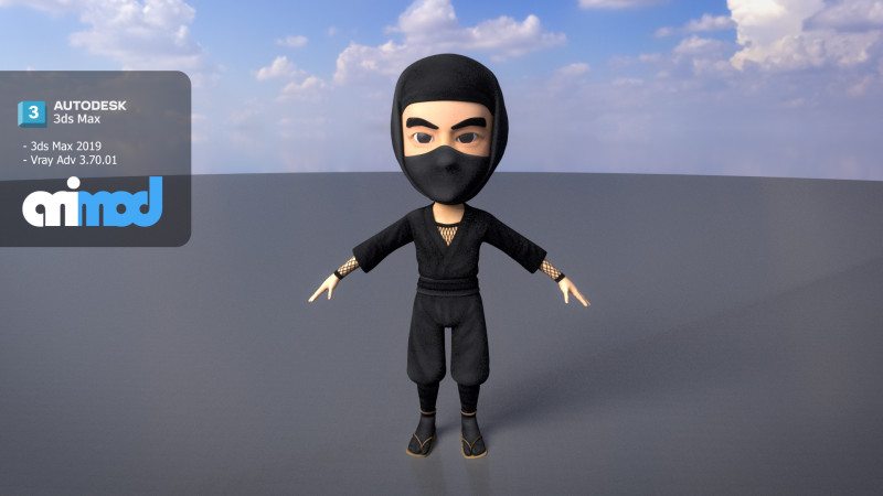 Ninja Modelo 3D .c4d .max .obj .3ds .fbx .stl .blend