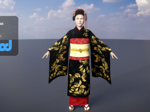 Japanese Geisha 3Dモデル