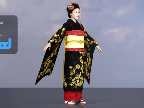Japanese Geisha 3D Model