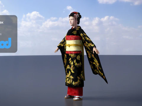 Japanese Geisha 3D Model
