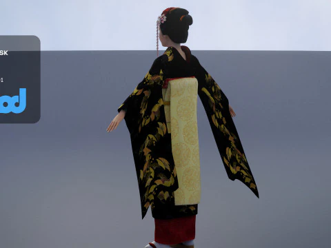 Japanese Geisha 3D Model