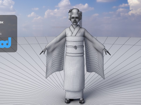 Japanese Geisha 3Dモデル