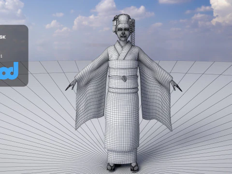 Japanese Geisha 3D Model