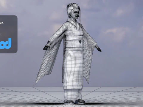 Japanese Geisha 3D Model