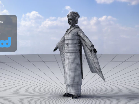 Japanese Geisha 3D Model