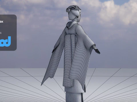 Japanese Geisha 3D Model