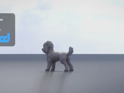 プードル犬小 3Dモデル
