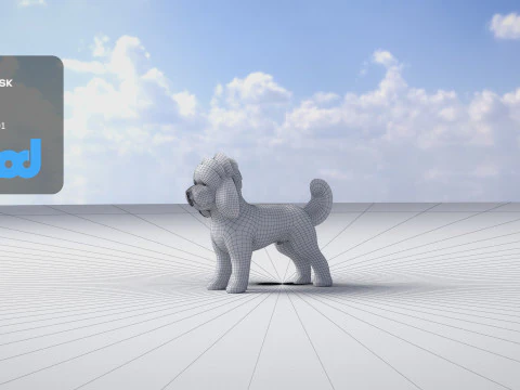 プードル犬小 3Dモデル