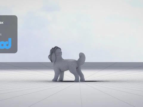 プードル犬小 3Dモデル