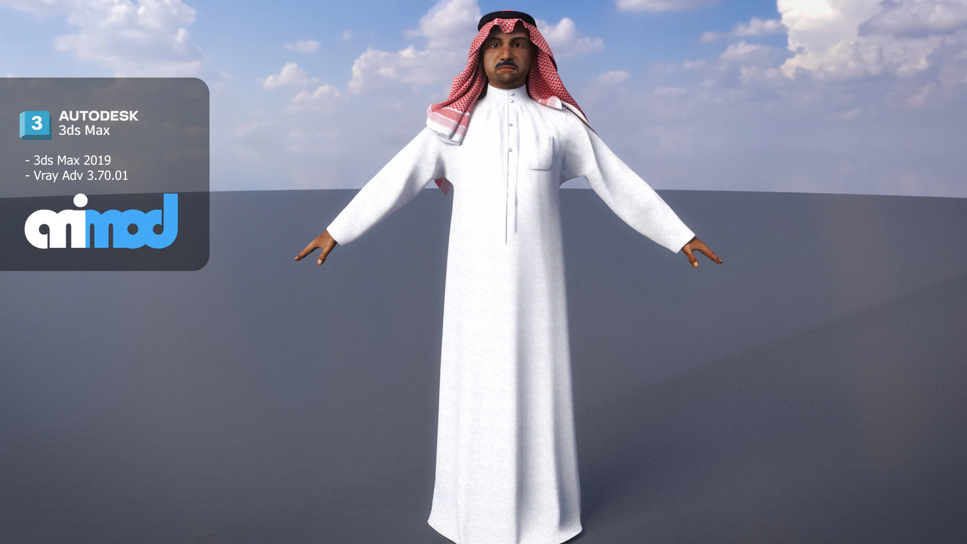 Middle East Man 3D Model .c4d .max .obj .3ds .fbx .stl .blend