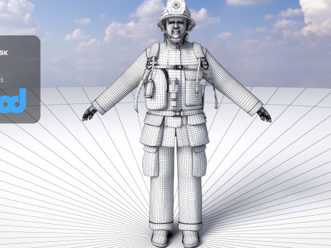 Firefighter 3D Model