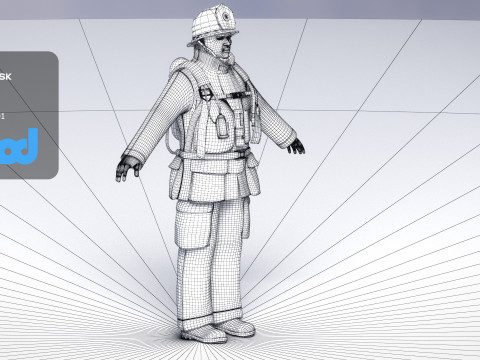 Firefighter 3D Model