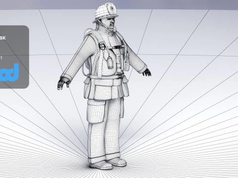 Firefighter 3D Model