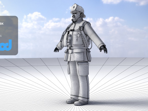Firefighter 3D Model