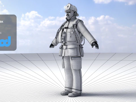 Firefighter 3D Model