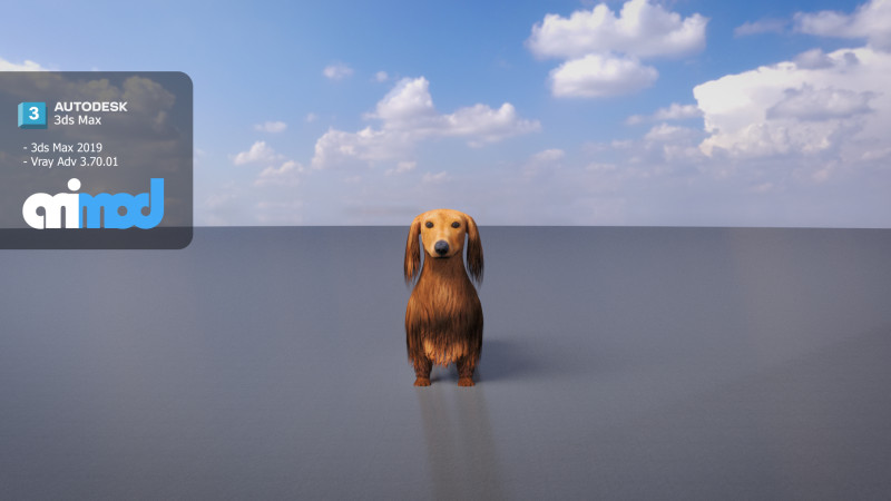 Dachshund 02 3Dモデル .c4d .max .obj .3ds .fbx .stl .blend
