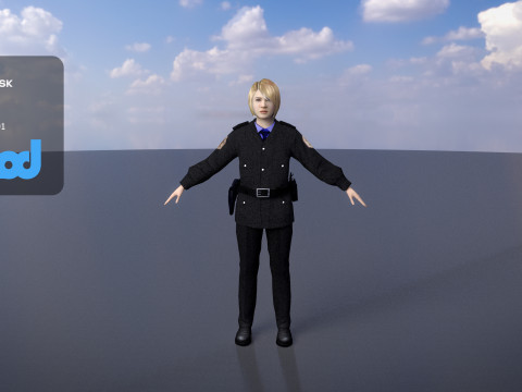 Female Police Officer 0002 3Dモデル