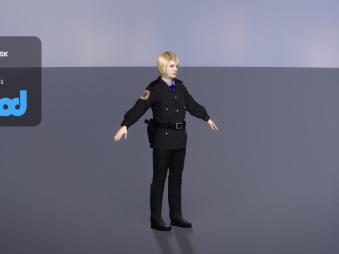 Female Police Officer 0002 3D Model