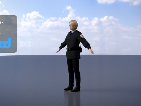 Female Police Officer 0002 3D Model
