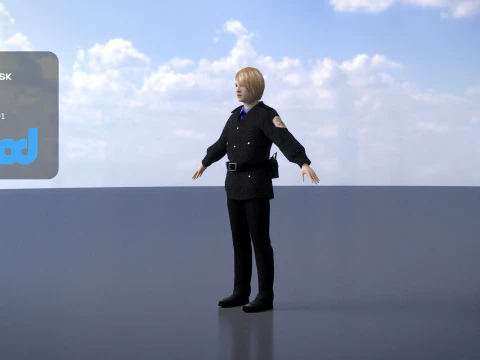 Female Police Officer 0002 3D Model