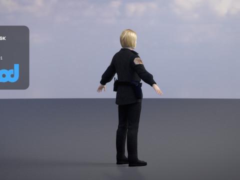 Female Police Officer 0002 3D Model