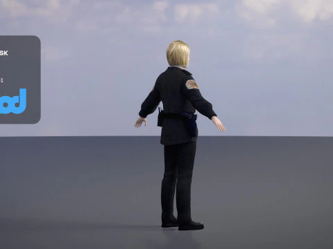 Female Police Officer 0002 3D Model