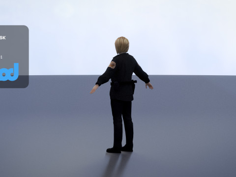 Female Police Officer 0002 3D Model