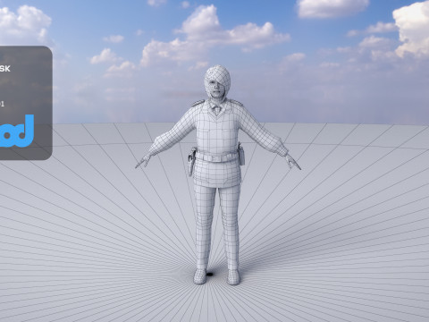 Female Police Officer 0002 3D Model