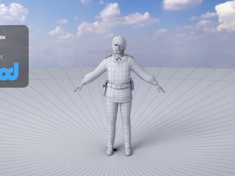 Female Police Officer 0002 3D Model