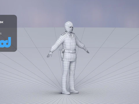 Female Police Officer 0002 3D Model